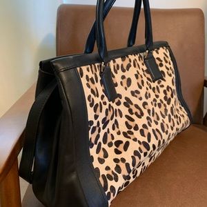Kate spade leopard and black leather bag